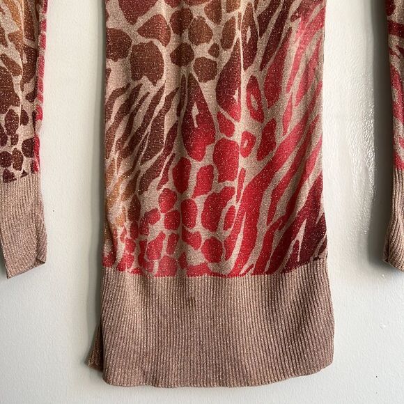 Express Y2K Sunset Sparkling Mixed Animal Print Sweater Dress Size Small - Picture 4 of 15